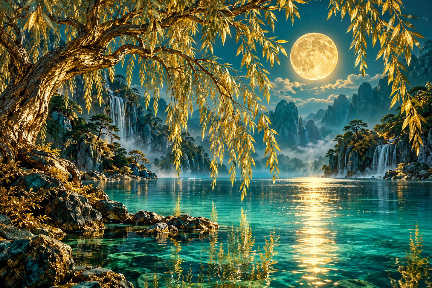 Tablou decorativ - Salcia de Aur sub Luna Plina