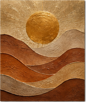 Tablou decorativ Soare de Teracota, soare si dune in tonuri de teracota