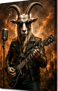 Tablou decorativ - Țapul Rock Star