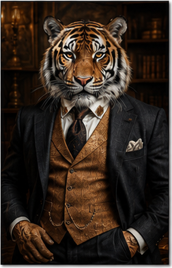 Tablou decorativ Tigrul in Costum cu Vesta