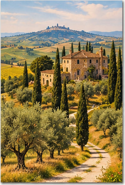 Tablou decorativ - Toscana, Peisaj rural