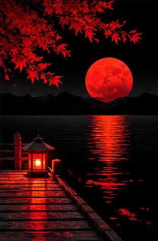 Tablou decorativ - Trestii sub luna aurie