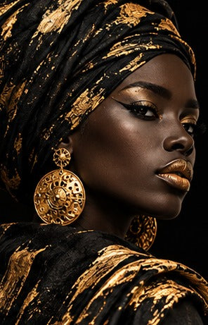 Tablou decorativ - Turban negru cu aur