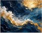 Tablou decorativ Val Abstract Albastru si Auriu