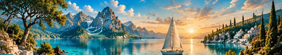 Tablou decorativ - Velier pe lacul montan