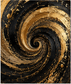 Tablou decorativ Vortex de Aur, spirala aurie pe negru