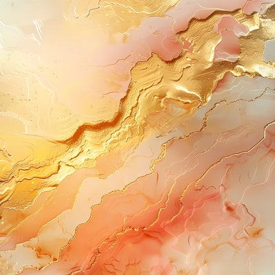 Tablou decorativ - Aura coral cu aur