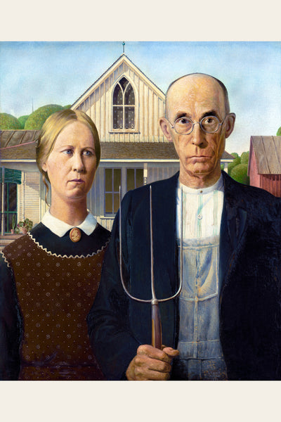 Tablou decorativ - Gotic american (dupa Grant Wood)