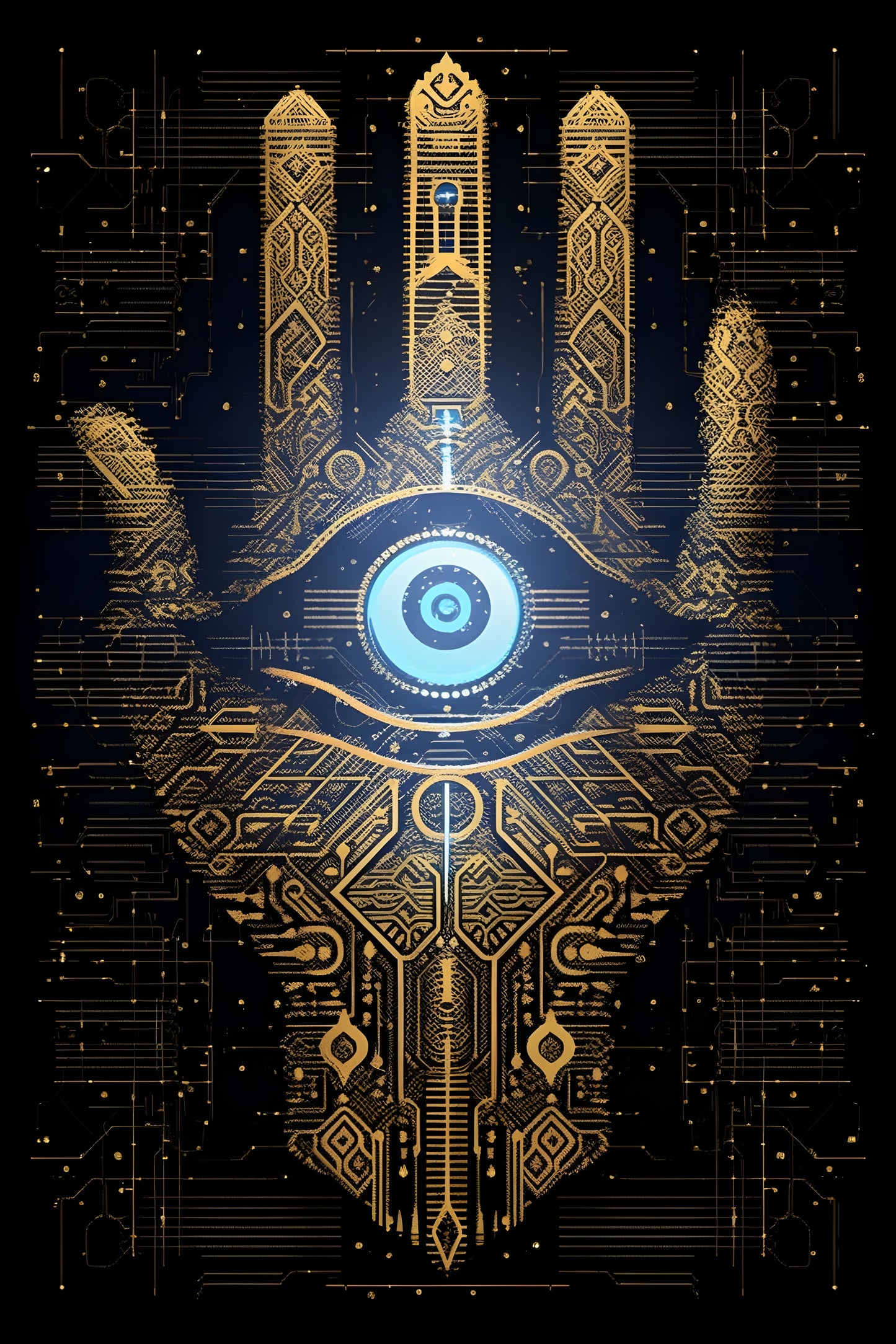 Tablou decorativ - Hamsa digitală
