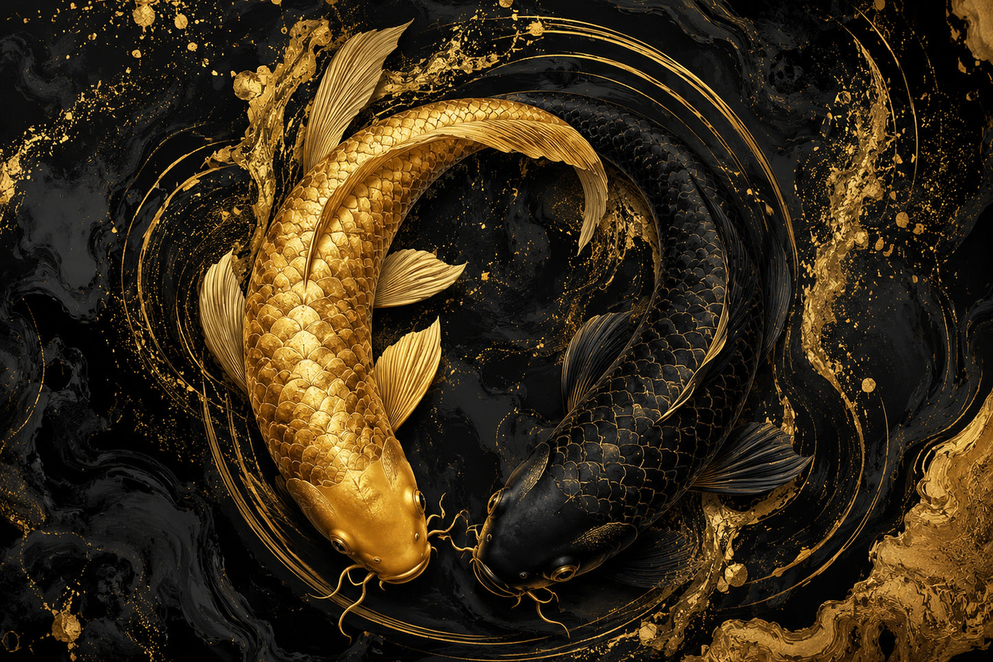 Tablou decorativ Koi Yin și Yang