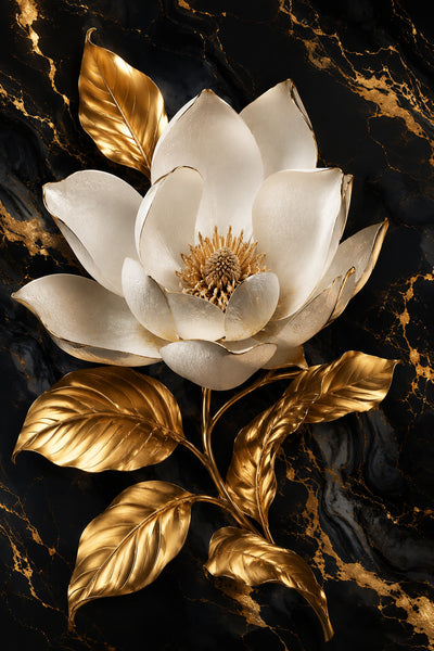 Tablou decorativ - Magnolia pe Marmură