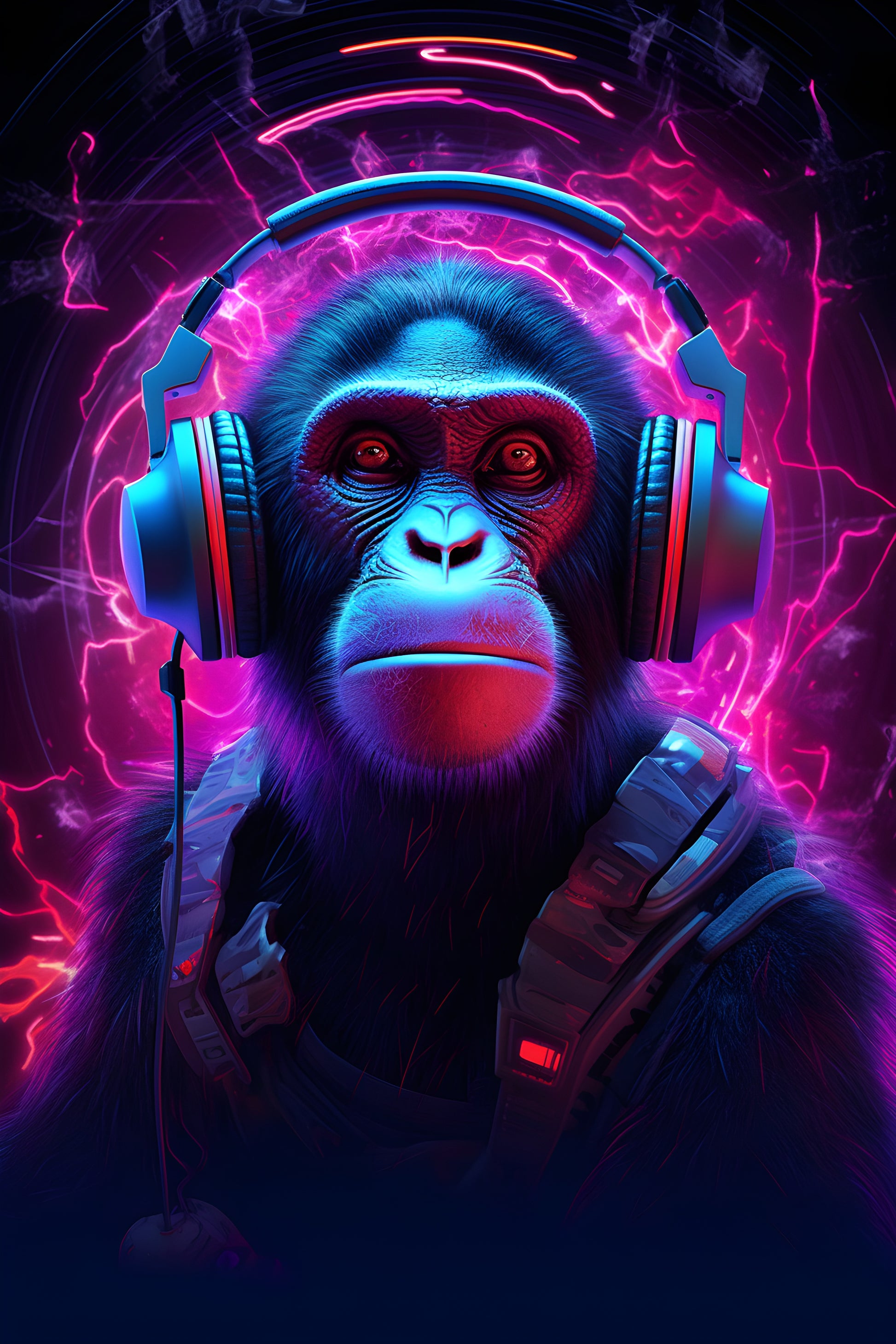 Tablou decorativ DJ-ul Electric - maimuță stilizată