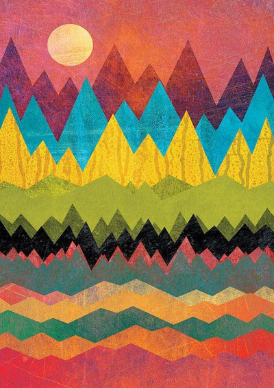 Tablou decorativ - Munți geometrici colorați