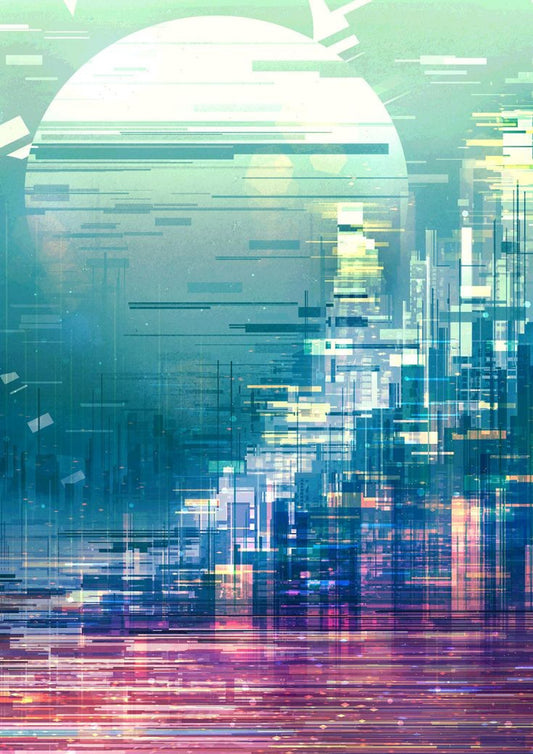 Orașul sub lună abstract