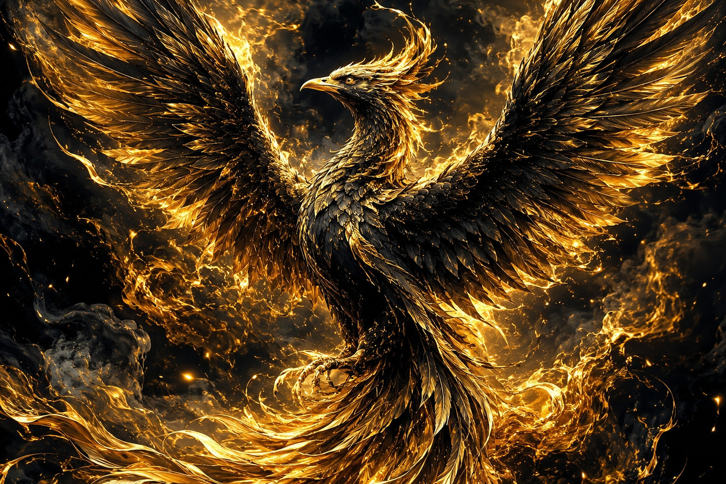 Tablou decorativ Phoenix de Aur