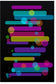 Tablou benzi orizontale de neon mov, cyan si magenta cu bule colorate