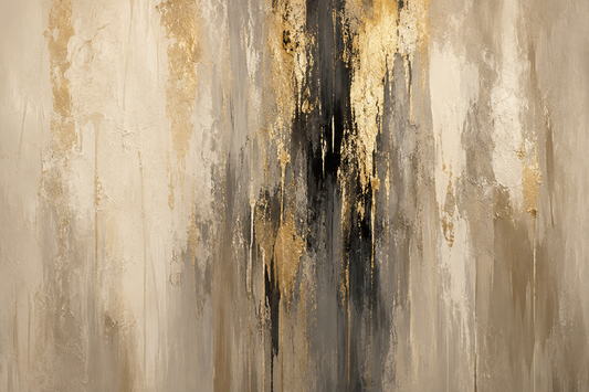 Tablou abstract Cascada de aur - bej, gri si auriu