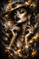 Tablou decorativ Tentatie de aur - portret black&gold cu bijuterii masive de aur