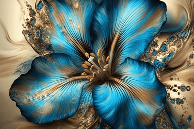 Tablou decorativ - Floare Albastra Eleganta