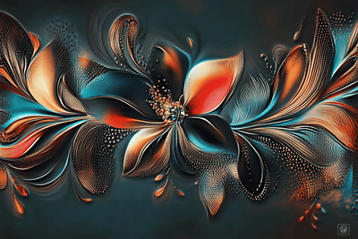 Tablou decorativ - O Floare Amaryllis abstracta 3D