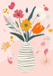 Tablou decorativ - Vaza cu flori pe roz