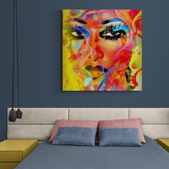 Tablou canvas - Chip feminin abstract multicolor