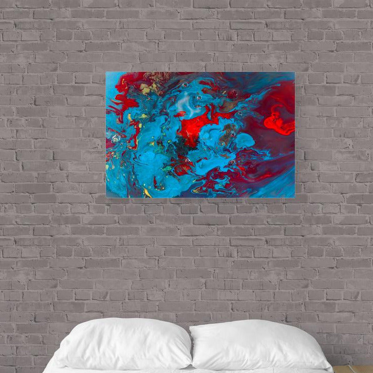 Tablou canvas - Ros-albastru abstract - Cameradevis.ro
