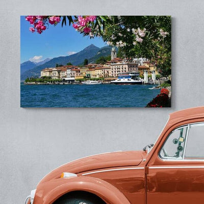 Tablou Canvas - Vedere lacul Como portul Bellagio 2