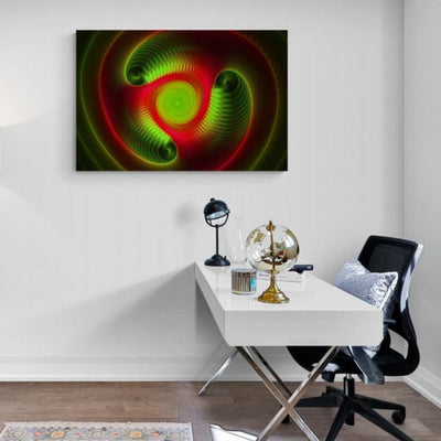 Tablou canvas - Verde-rosu 3D