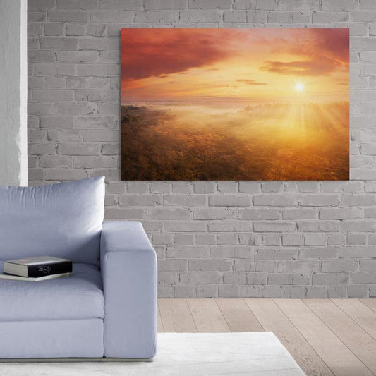 Tablou canvas - Rasarit pe dealuri - Cameradevis.ro