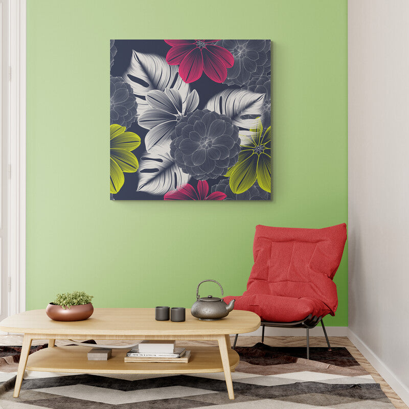 Tablou canvas - Floare abstracta Amarillys patrata