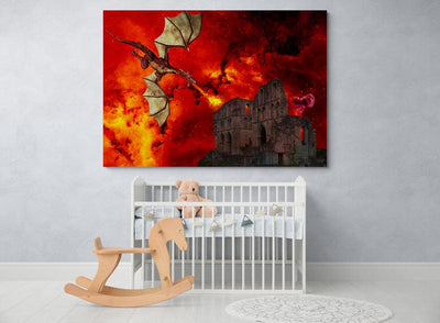 Tablou canvas - Foc si dragon